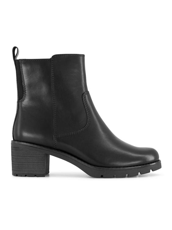Zwarte comfort leeren enkellaars