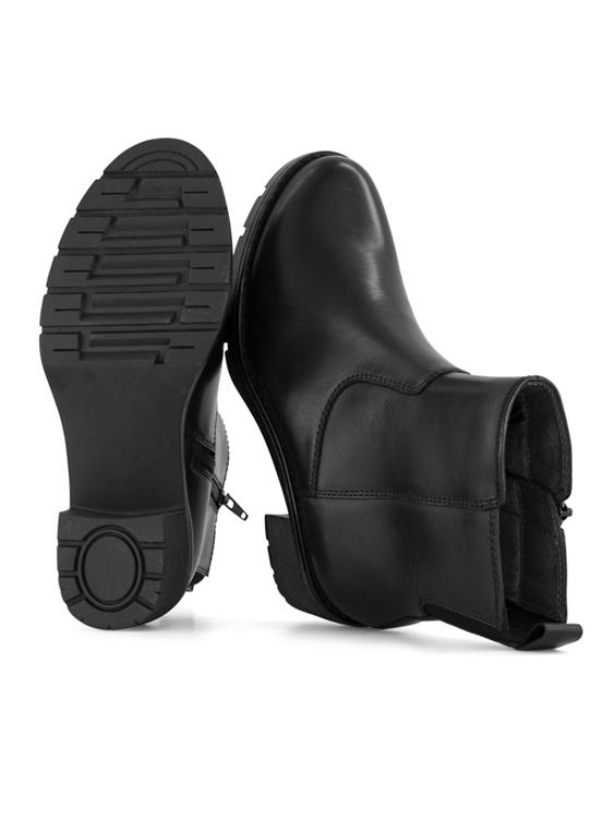 Zwarte comfort leeren enkellaars