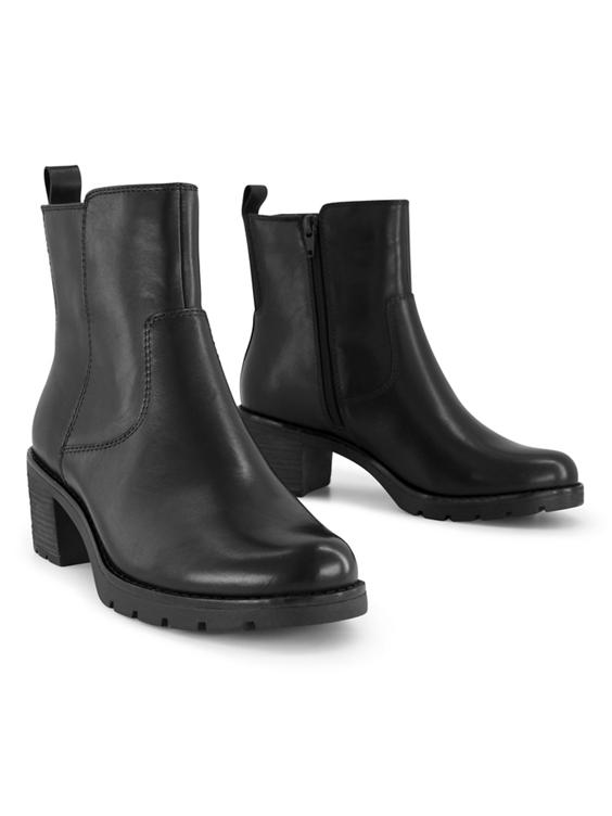 Zwarte comfort leeren enkellaars