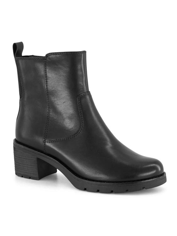 Zwarte comfort leeren enkellaars