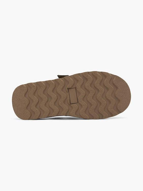 Warm Lined Slip On With Buckle & Stitch Detail 