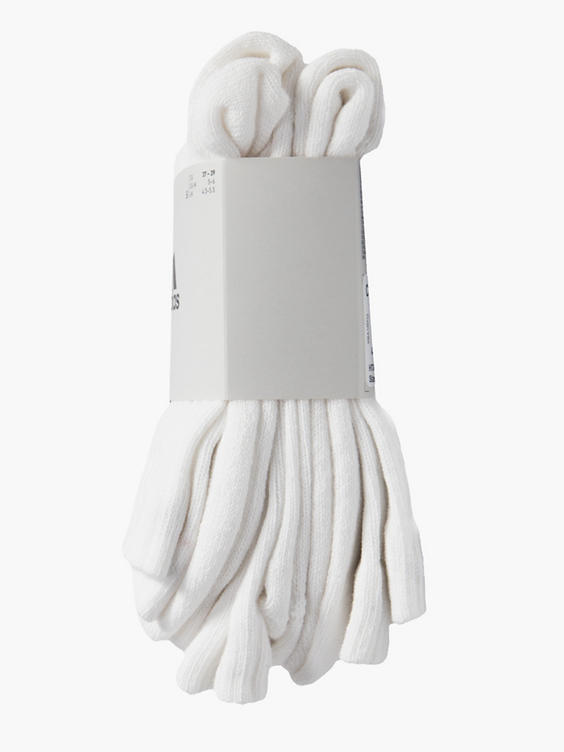 Adidas 3pk White Socks 37-39