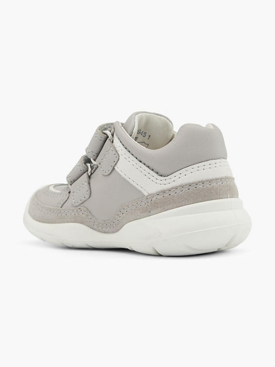 Grijze leren sneaker JEFFIE velcro 