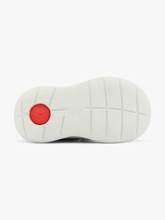 Grijze leren sneaker JEFFIE velcro 