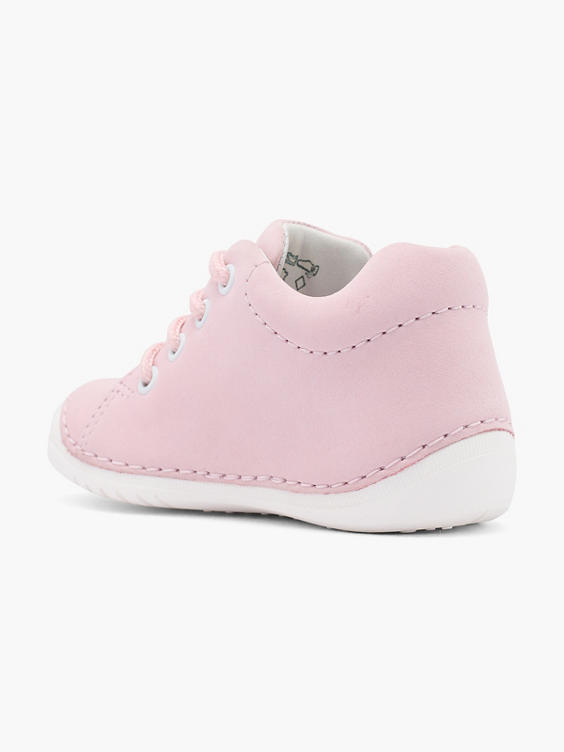 Roze leren veterschoen LULU