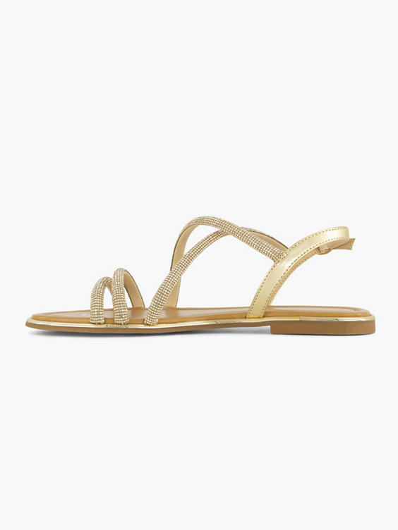 Gouden sandaal strass