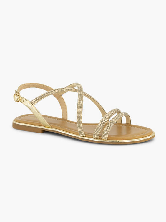 Gouden sandaal strass