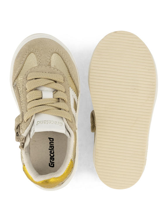 Beige leren sneaker