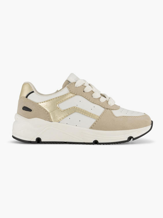 Beige leren sneaker