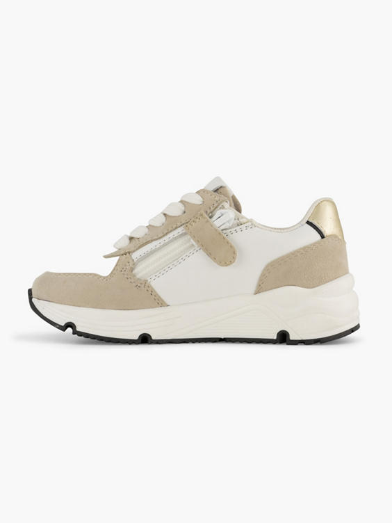Beige leren sneaker
