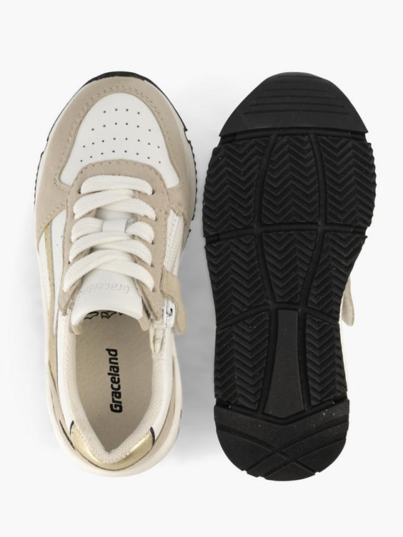 Beige leren sneaker