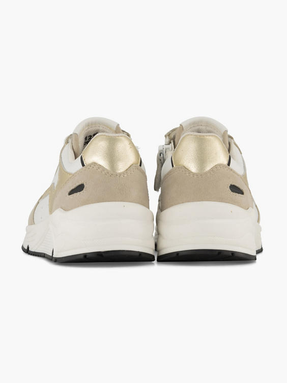 Beige leren sneaker