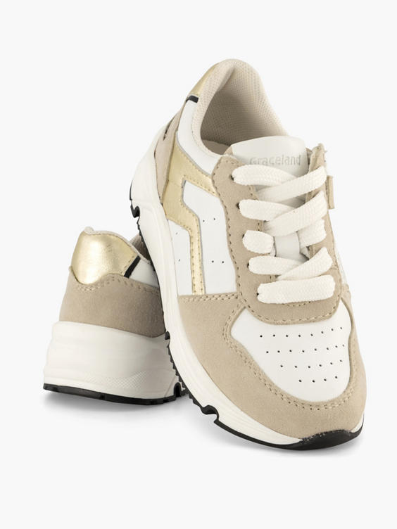 Beige leren sneaker