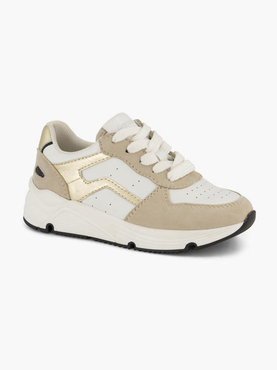Beige leren sneaker