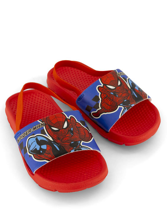 Rode badslipper Spiderman