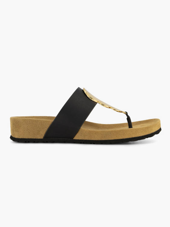 Zwarte teenslipper