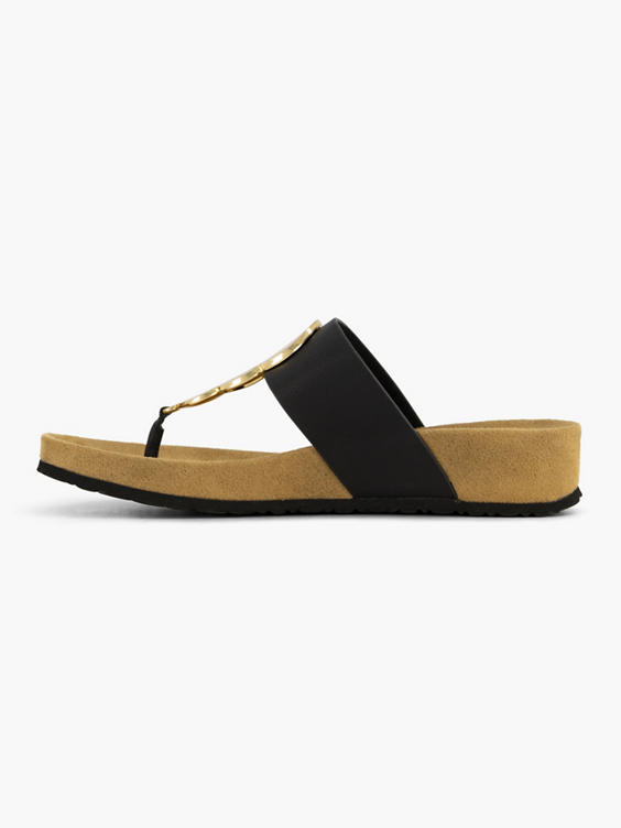 Zwarte teenslipper