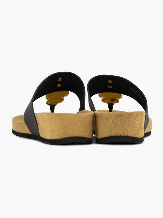 Zwarte teenslipper
