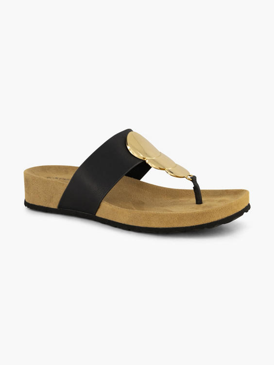 Zwarte teenslipper
