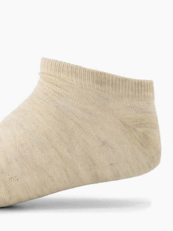 Beige sneakersokken 36-42 5 pak