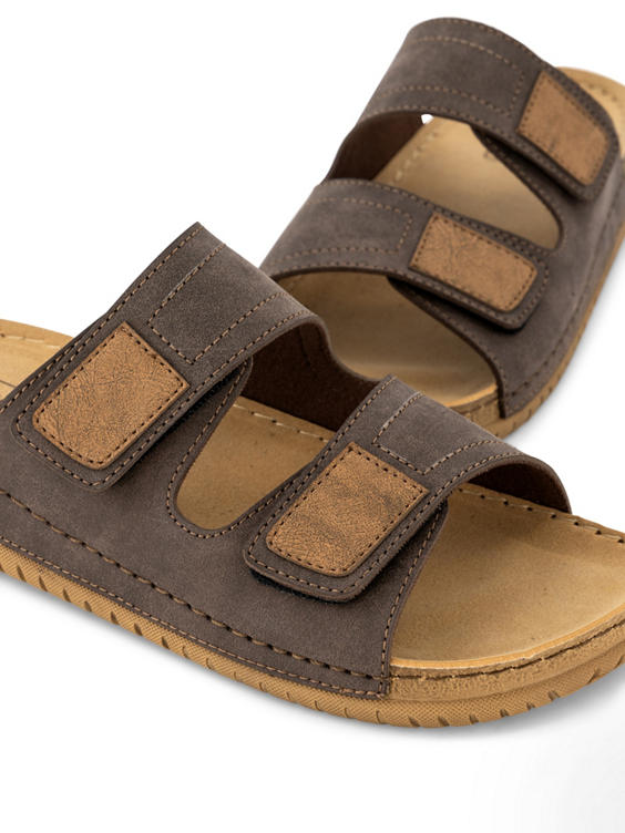 Bruine comfort slipper klittenband