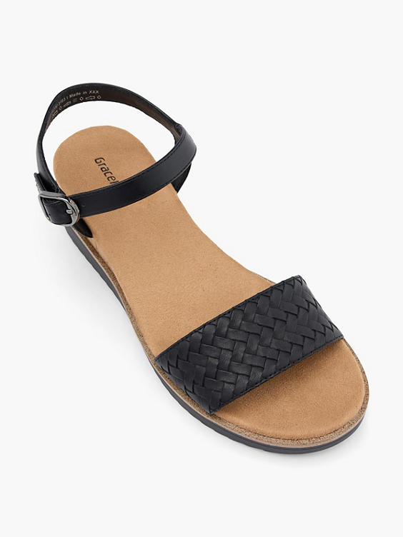 Zwarte sandalette sleehak