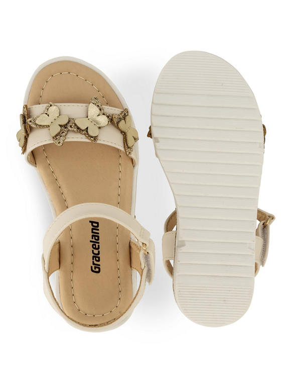 Beige sandaal steentjes