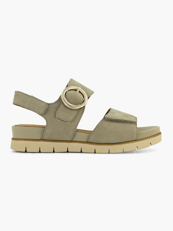 Groene leren comfort sandaal