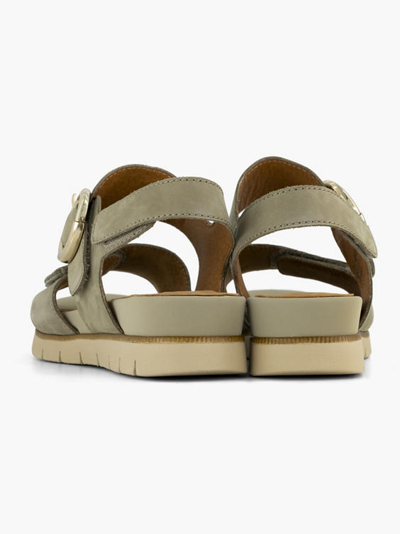 Groene leren comfort sandaal