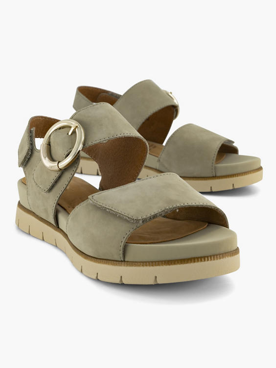 Groene leren comfort sandaal