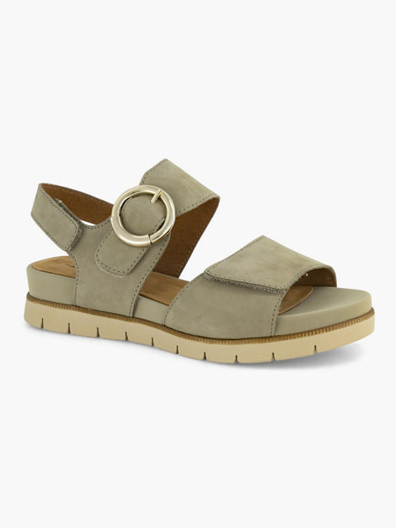 Groene leren comfort sandaal