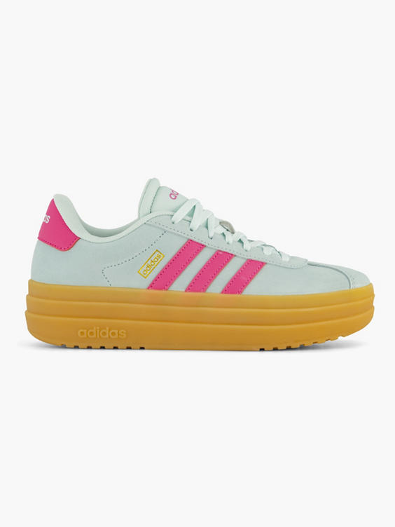 Lichtgrijze leren platform sneaker VL COURT BOLD