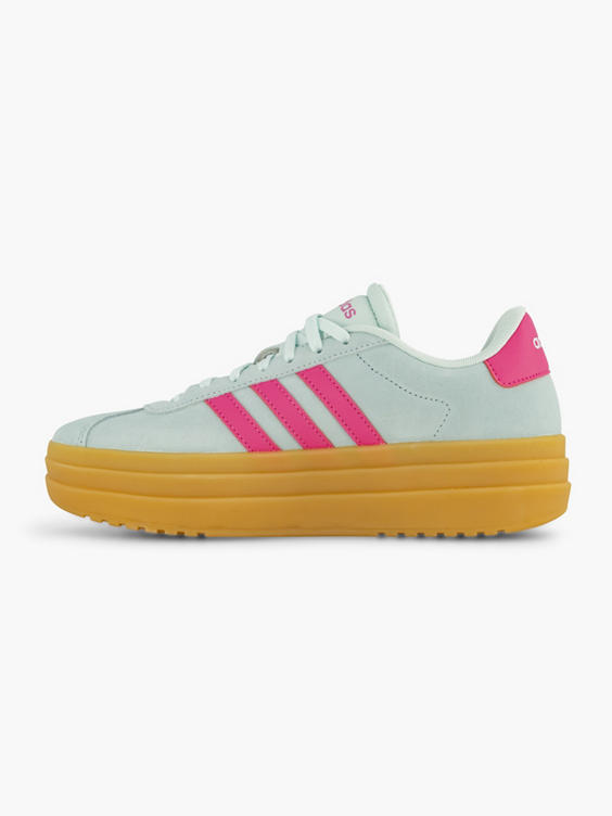 Lichtgrijze leren platform sneaker VL COURT BOLD