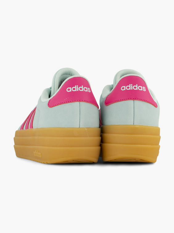 Lichtgrijze leren platform sneaker VL COURT BOLD