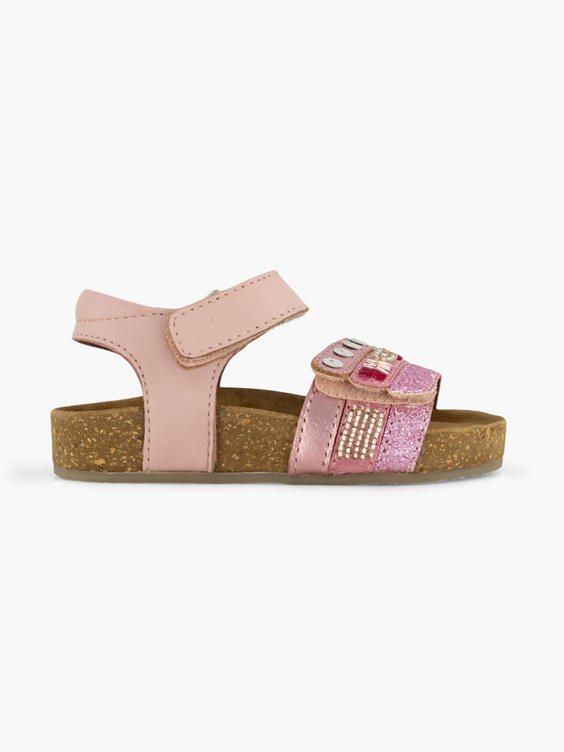 Roze leren sandaal