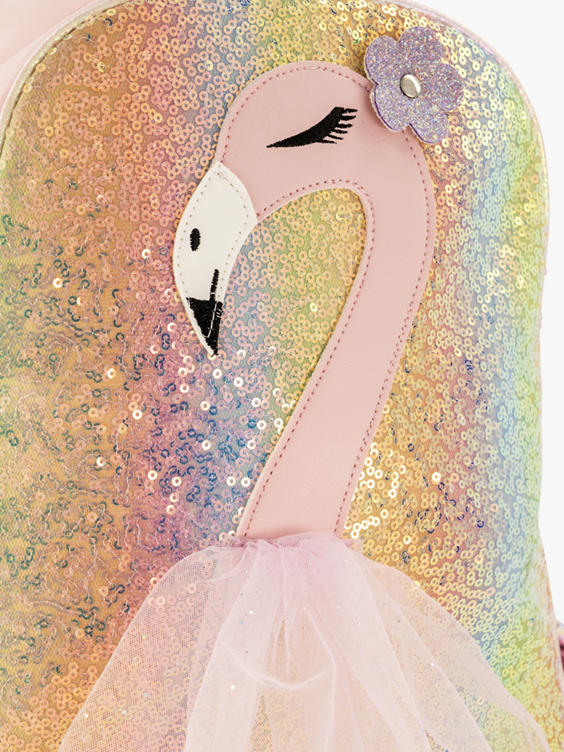 Gouden rugzak flamingo