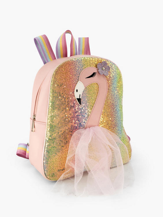 Gouden rugzak flamingo