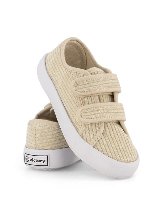 Beige canvas sneaker klittenband