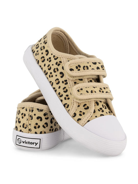 Beige canvas sneaker panterprint