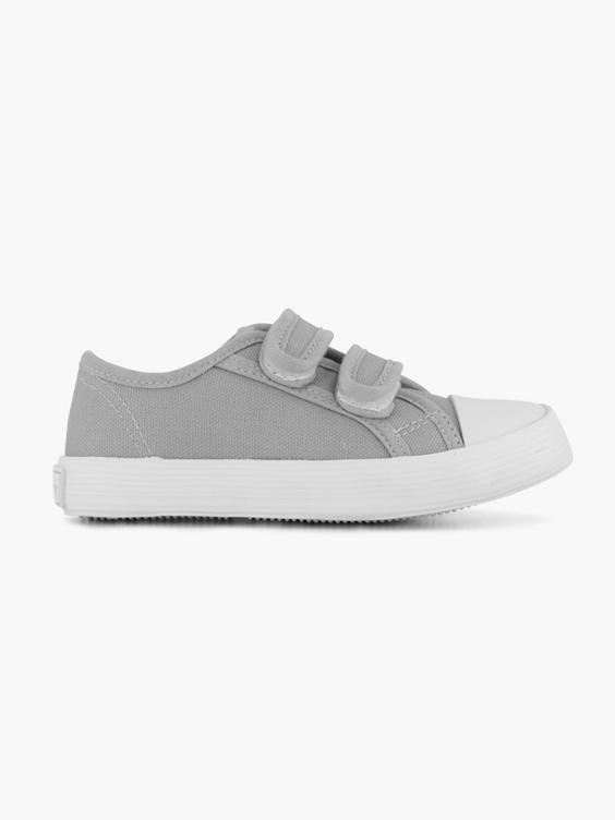 Grijze canvas sneaker klittenband