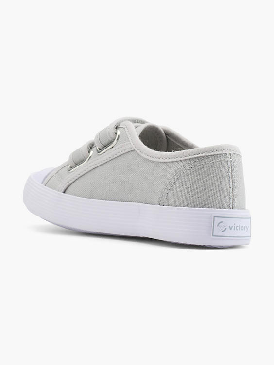 Grijze canvas sneaker klittenband
