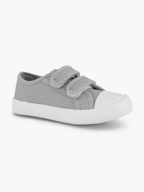 Grijze canvas sneaker klittenband