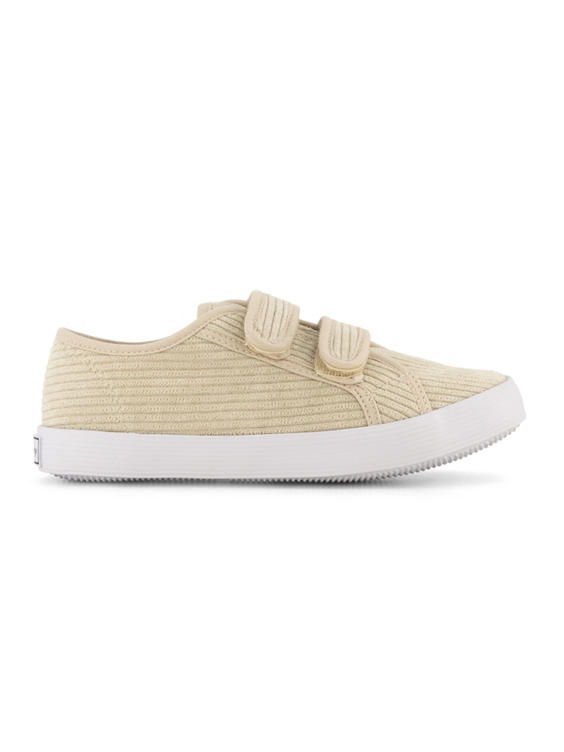 Beige canvas sneaker klittenband 