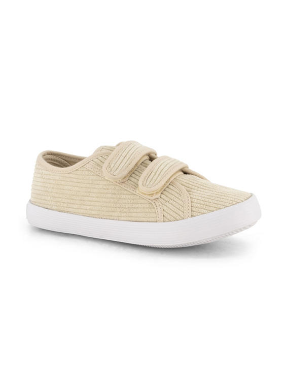 Beige canvas sneaker klittenband 