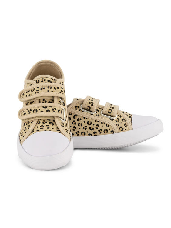 Panterprint canvas sneaker klittenband 