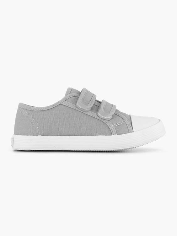 Grijze canvas sneaker klittenband