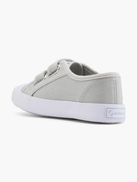 Grijze canvas sneaker klittenband