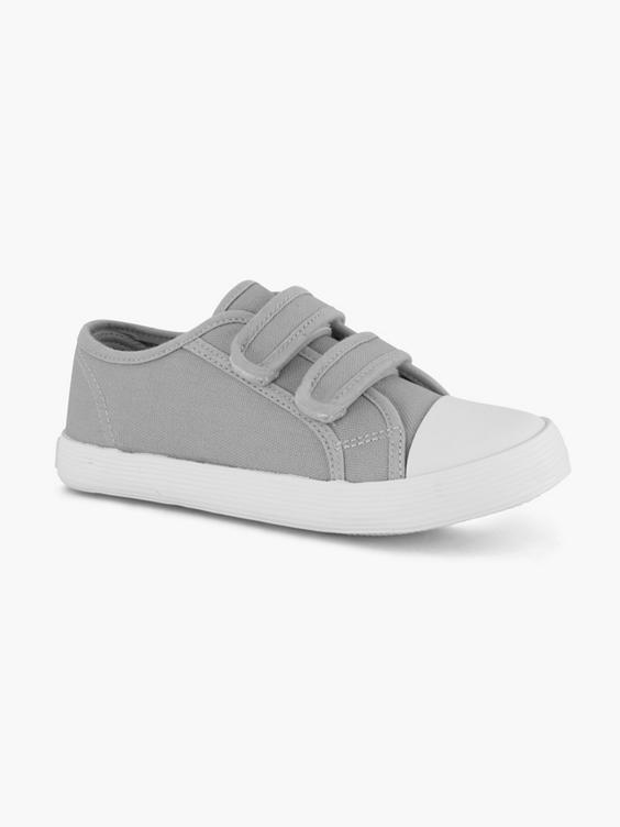 Grijze canvas sneaker klittenband