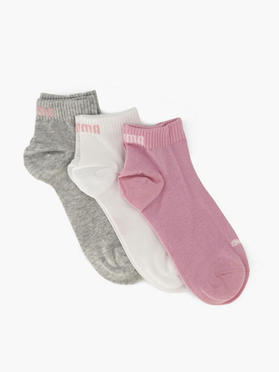 Roze sokken QUARTER PLAIN mt 39-42 3 pak 