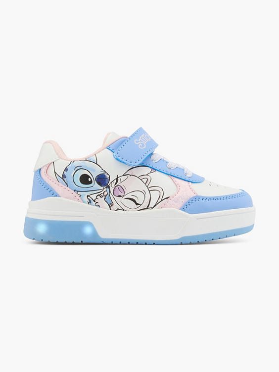 Blauwe sneaker klittenband litchjes Stitch